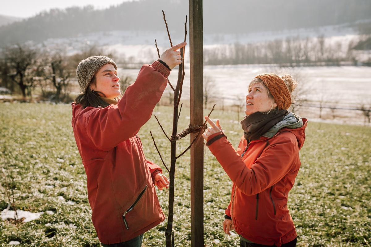 Judit Bartel und Elisa Sichau auf dem Kastanienhain