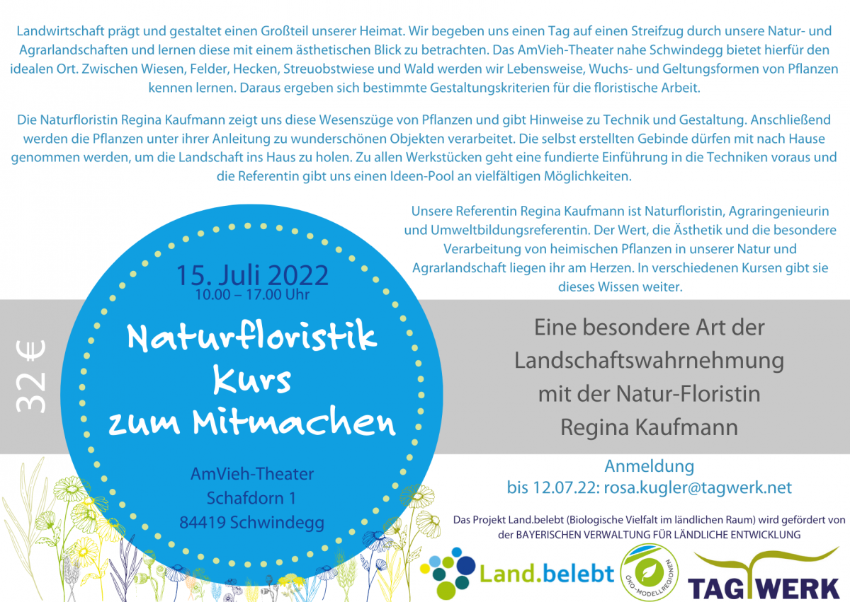 Flyer zur Anmeldung Naturfloristik zum Mitmachen